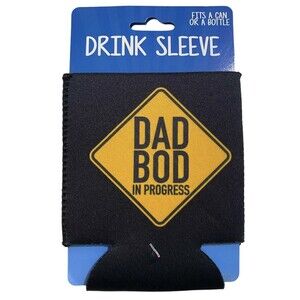 Kalan Dad Bod Beer Can or Bottle Cozy Insulator Black and Yellow One Size